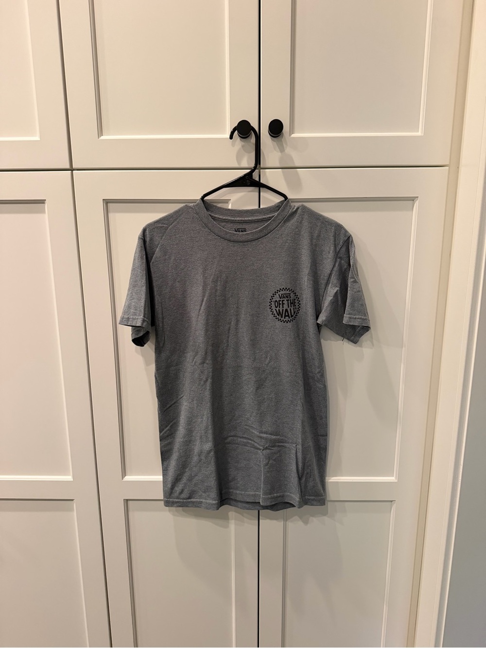 Vans Men's Gray Short Sleeve Tee with 'Off The Wall' Chest Logo